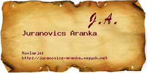 Juranovics Aranka névjegykártya